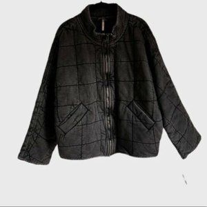 Free People Dolman Quilted Knit Jacket (Black)